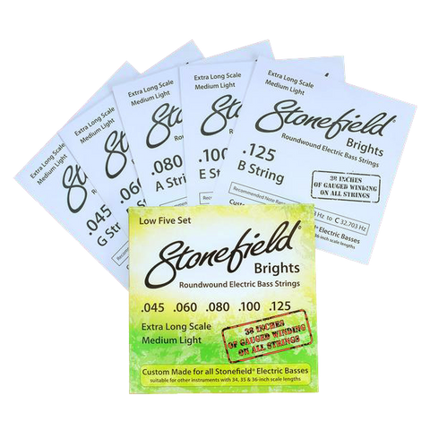 Stonefield Bass Guitar Stonefield Brights Bass String Set Low 5 Set